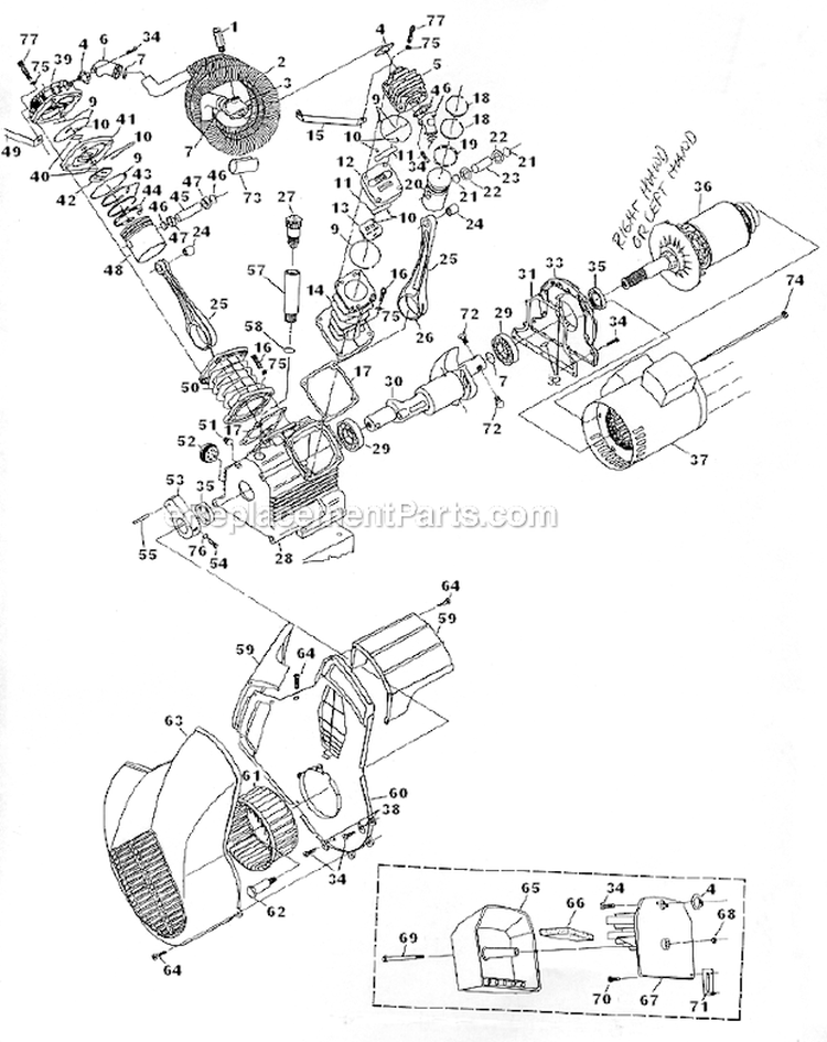 Pump_-_Motor_Parts Diagram and Parts List for HS181000  Campbell Hausfeld Compressor